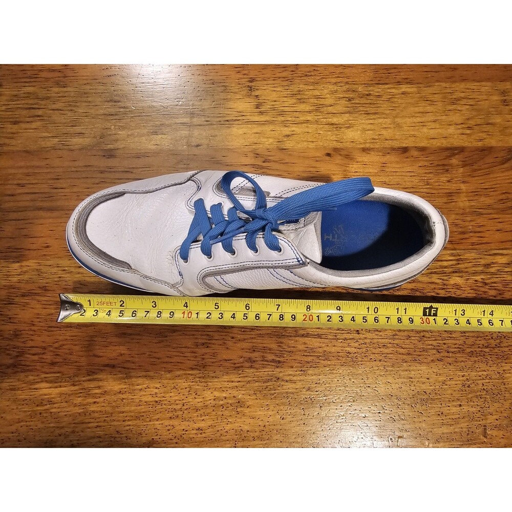 Ashworth Cardiff ADC Spikeless Golf Shoes White Blue Men's Size 10.5 Leather - Picture 9 of 13